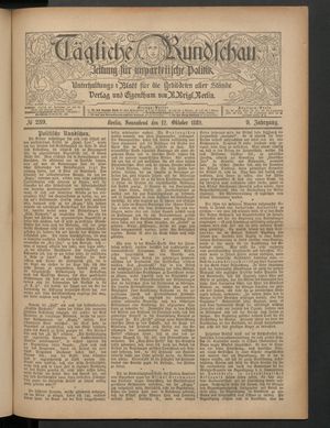Tägliche Rundschau vom 12.10.1889