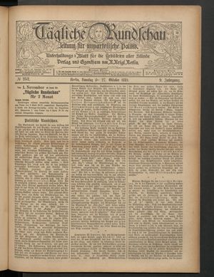 Tägliche Rundschau vom 27.10.1889