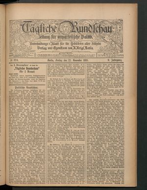 Tägliche Rundschau vom 22.11.1889