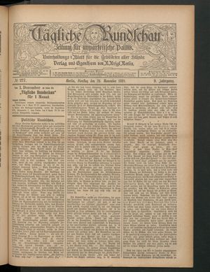 Tägliche Rundschau vom 26.11.1889