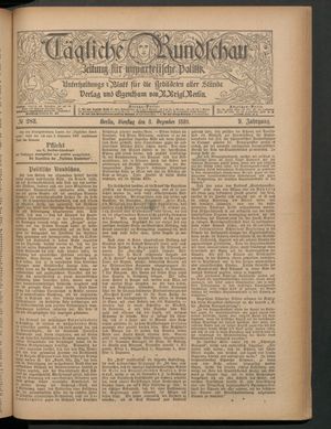 Tägliche Rundschau vom 03.12.1889