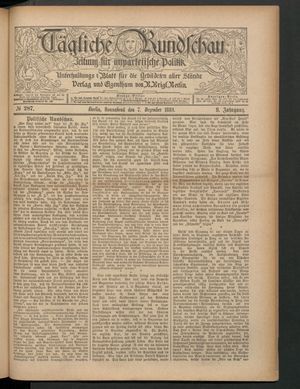 Tägliche Rundschau vom 07.12.1889