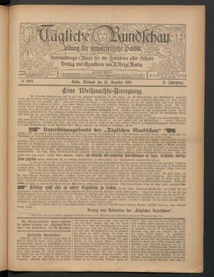 Tägliche Rundschau vom 25.12.1889