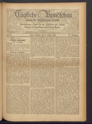 Tägliche Rundschau on Feb 19, 1890