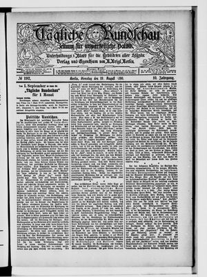Tägliche Rundschau vom 19.08.1890