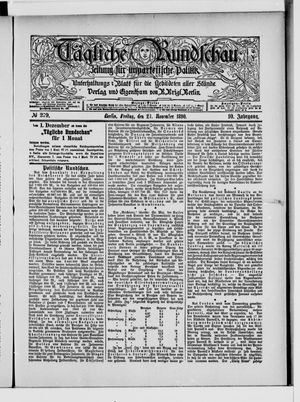 Tägliche Rundschau on Nov 28, 1890