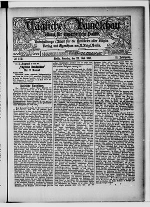Tägliche Rundschau vom 26.07.1891