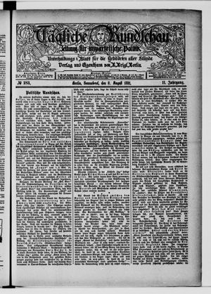 Tägliche Rundschau vom 08.08.1891