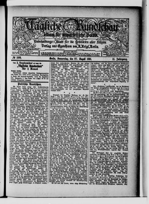 Tägliche Rundschau vom 27.08.1891