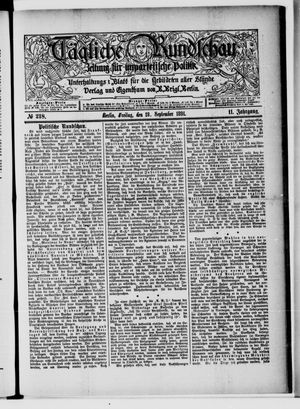 Tägliche Rundschau vom 18.09.1891