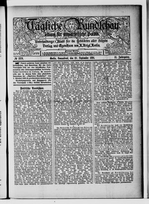 Tägliche Rundschau vom 19.09.1891