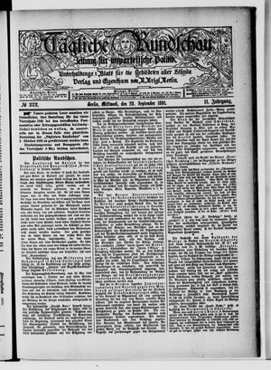Tägliche Rundschau vom 23.09.1891