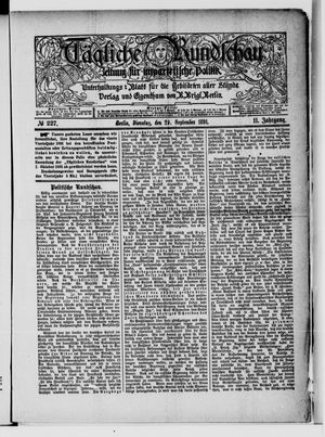 Tägliche Rundschau vom 29.09.1891
