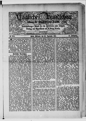 Tägliche Rundschau vom 30.09.1891