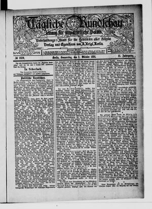 Tägliche Rundschau vom 01.10.1891