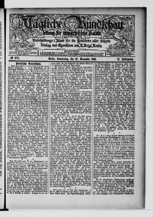 Tägliche Rundschau vom 19.11.1891