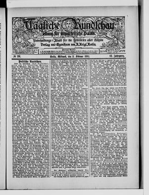 Tägliche Rundschau on Feb 3, 1892