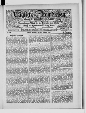 Tägliche Rundschau on Feb 10, 1892