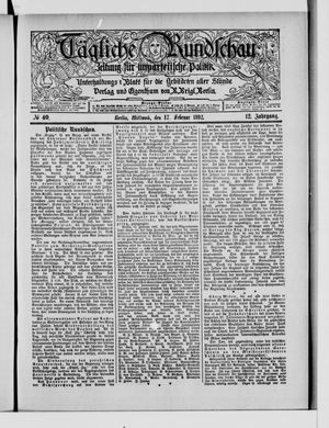 Tägliche Rundschau on Feb 17, 1892