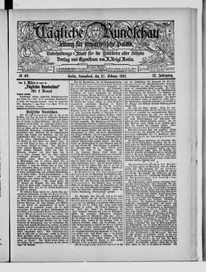 Tägliche Rundschau on Feb 27, 1892