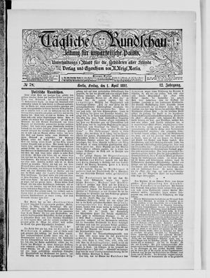 Tägliche Rundschau on Apr 1, 1892