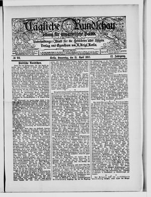 Tägliche Rundschau on Apr 21, 1892
