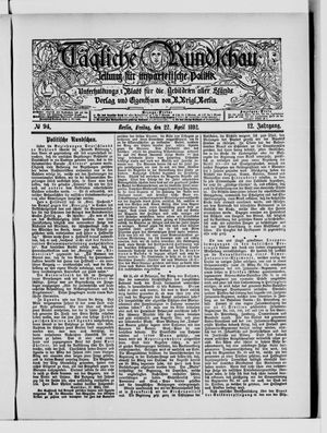 Tägliche Rundschau on Apr 22, 1892