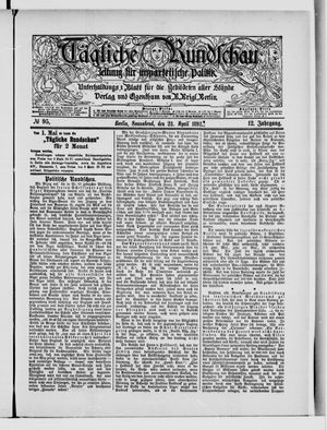 Tägliche Rundschau on Apr 23, 1892