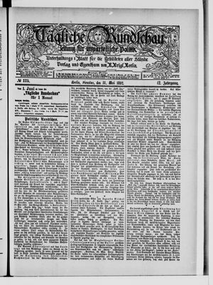 Tägliche Rundschau on May 31, 1892