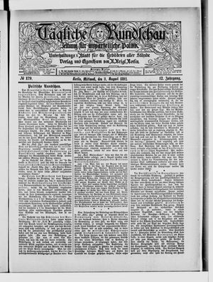 Tägliche Rundschau vom 03.08.1892