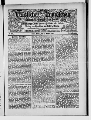 Tägliche Rundschau vom 05.08.1892