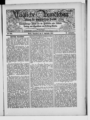 Tägliche Rundschau on Sep 3, 1892