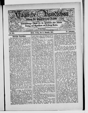 Tägliche Rundschau vom 11.11.1892