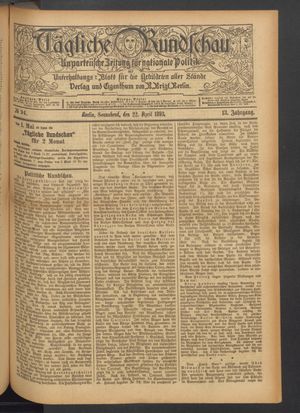 Tägliche Rundschau vom 22.04.1893