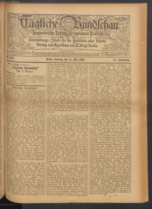 Tägliche Rundschau on May 28, 1893