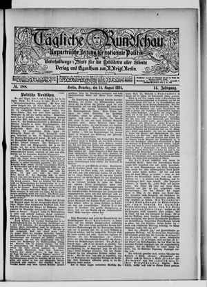 Tägliche Rundschau on Aug 14, 1894