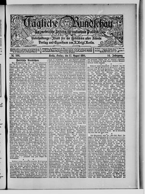 Tägliche Rundschau vom 17.08.1894