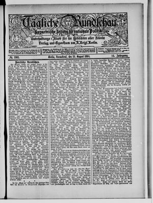 Tägliche Rundschau vom 18.08.1894