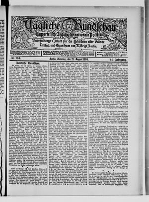 Tägliche Rundschau vom 21.08.1894