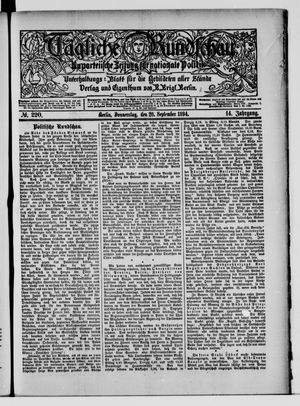 Tägliche Rundschau vom 20.09.1894