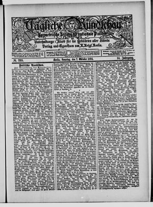Tägliche Rundschau vom 07.10.1894