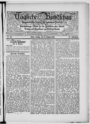 Tägliche Rundschau on Feb 22, 1895