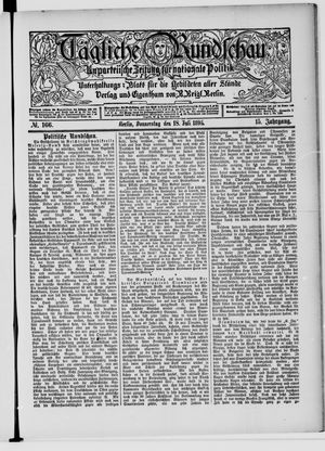 Tägliche Rundschau vom 18.07.1895