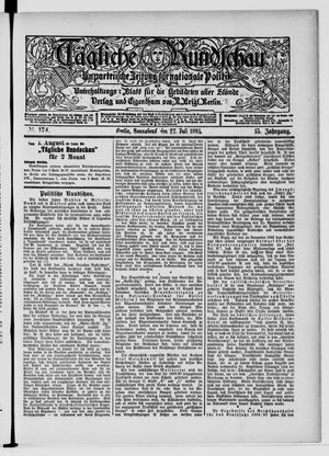 Tägliche Rundschau vom 27.07.1895