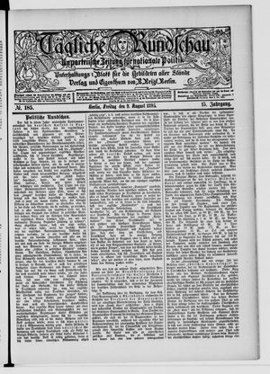 Tägliche Rundschau on Aug 9, 1895