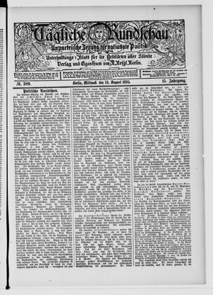 Tägliche Rundschau vom 14.08.1895
