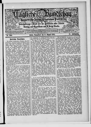Tägliche Rundschau vom 17.08.1895