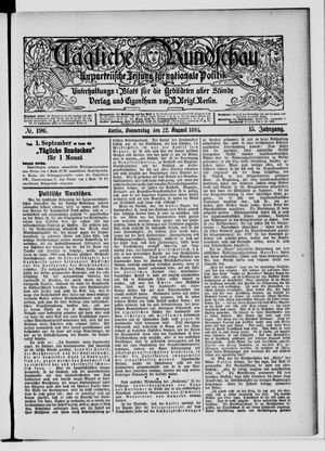 Tägliche Rundschau vom 22.08.1895