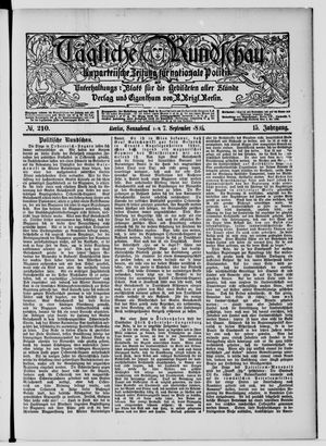 Tägliche Rundschau vom 07.09.1895