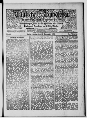 Tägliche Rundschau vom 13.09.1895